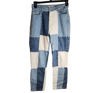 PacSun Jean Patch On Blue Mom High Rise Women 27 (sz 4) Hippie MP Hobo Festival